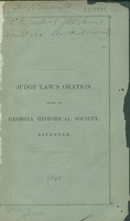 A discourse delivered before the Georgia Historical Society, Savannah, on Wednesday, February 12, 1840.