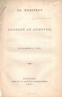 Mr. Webster's address at Andover, November 9, 1843