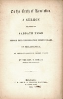 On the Truth of Revelation : a sermon delivered on Sabbath Emor before the Congregation Mikvé Israel of Philadelphia at their Synagogue in Cherry street