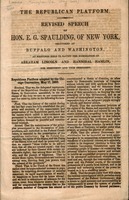 The Republican platform : revised speech of Hon. E.G. Spaulding, of New York