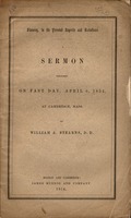Slavery, in its present aspects and relations. A sermon preached on Fast Day, April 6, 1854, at Cambridge, Mass.
