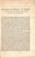 Address of Thomas D. Eliot, of the 1st congressional district of Massachusetts, to his constituents.