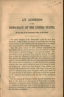 An address to the democracy of the United States, on the duty of the Democratic Party, at this crisis.