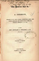 "The powers that be." : a sermon, preached in St. Paul's Church, Centerville, Queen Anne County, Maryland, the fourth Sunday after the Epiphany, February 2, A.D. 1862.