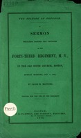 The soldier of freedom. : A sermon preached before the officers of the Forty-Third Regiment, M.V., in the Old South Church, Boston, Sunday morning, Oct. 5, 1862
