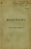 Patriotism aiding piety. A sermon, preached in the Third Presbyterian church, Philadelphia, on the 30th of April, 1863,