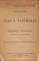 Governor Seymour drove the rebels from Pennsylvania and quelled the draft riots in New York City : remarks of John G. Schumaker and George Opdyke, republican mayor during the riots : in the New York State Constitutional Convention, January 29, 1868.