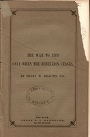 The war to end only when the rebellion ceases