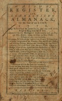 Watson's register, and Connecticut almanack, for the year of our Lord, 1776 : being bissextile, or leap-year, and the 16th of the reign of King George III